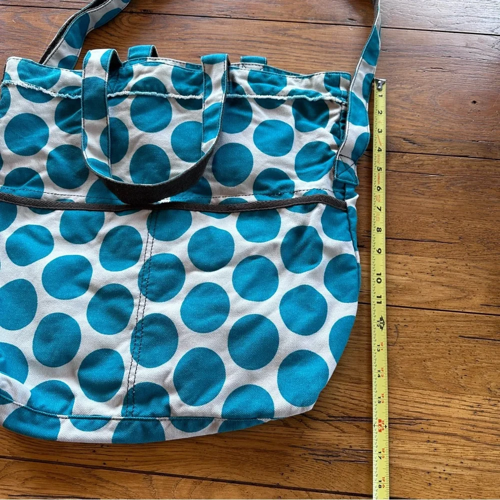 Thirty One Retro Metro Teal Polka Fold Over Tote